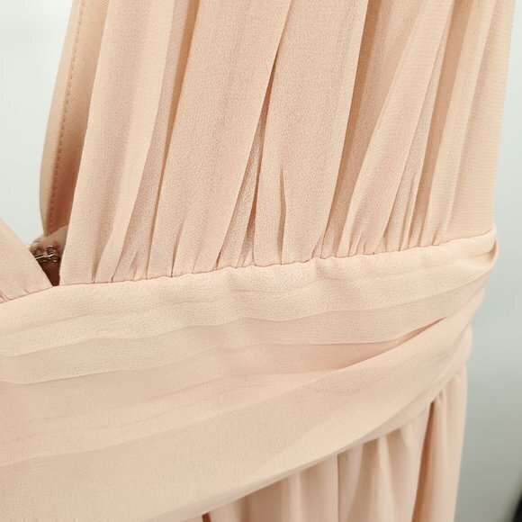 Lulu's Heavenly Hues Blush Plunge Maxi Dress S Blush Pink - Picture 9 of 16
